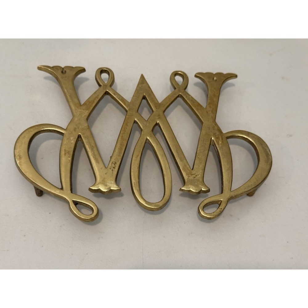 Vintage 1950 Virginia Metal Crafters Brass Williams Trivet - CW10-11‎